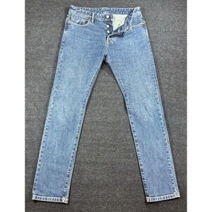 Buck Mason Maverick Slim Jeans Mens 33x34 [Fits 33x33] Button Fly Double Dipped